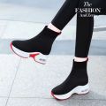 Height Increasing Insole Women's Shoes Boots Spring and Autumn2023New Women's Boots Stretch Knitted Sports Casual Socks Short Boots Mid-Calf. 