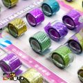 12 Pcs/Set Adhesive Tape Lovely mini glitter Washi Tape Set DIY Decoration Sticker Label Masking Tape. 