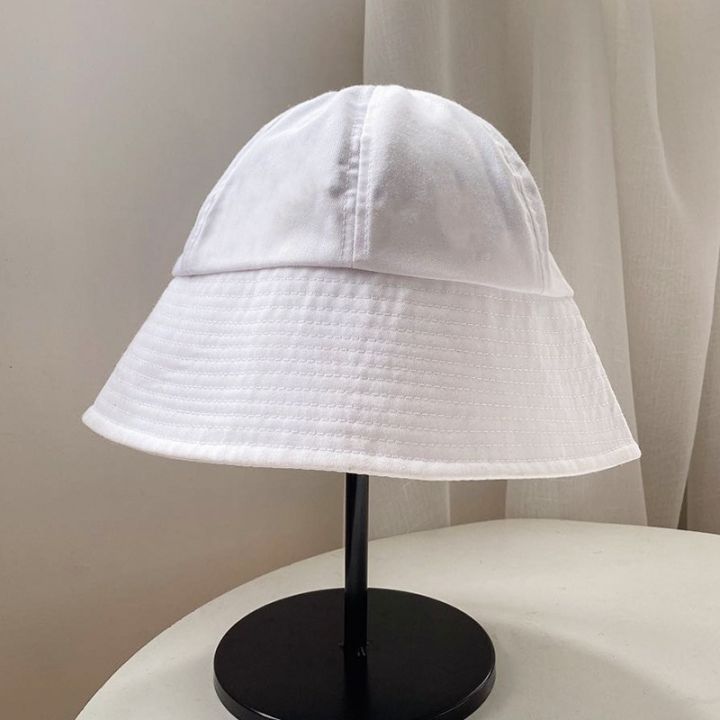 Summer%20Women%20Bucket%20Hat%20Solid%20Color%20Cotton%20Foldable%20Panama%20Cap%20Outdoor%20Casual%20Lady%20Girl%20Sun%20Visor%20Cap%20-%20Image%205