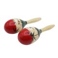 A pair of large wooden Malakas Rumba Shakers - black red. 