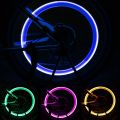 2PCS Car Wheel LED Light Motocycle Bike Light Tire Valve Cap Decorative Lantern Tire Valve Cap Flash Spoke Neon Lamp-Pink. 