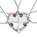 Best Friends Necklace 3/4 Piece set Heart Shaped Puzzle Pendants Women Alloy BFF Friendship Necklaces Chains Jewelry Choker Gift. 