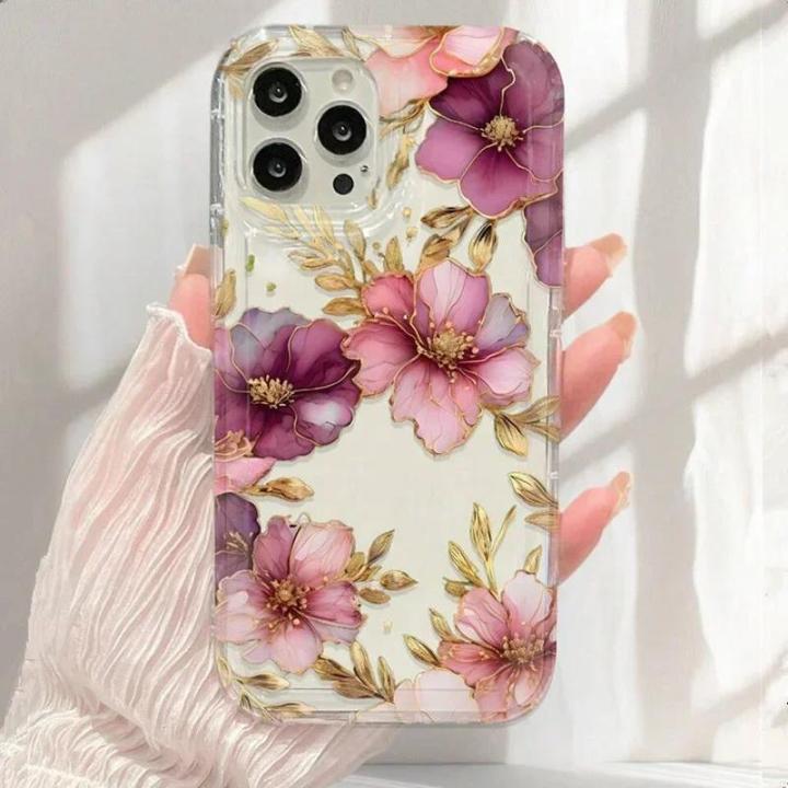 Pink%20lily%20Rose%20Flower%20Summer%20Phone%20Case%20for%20iPhone%2013%2011%2012%2014%2015%2016%20Pro%20Max%20XR%20X%20XS%207%208%2015%20Plus%20SE%20Shockproof%20Transparent%20Cover%20-%20Image%205