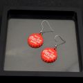 ES Unique Personality Bottle Cap Earrings Alternative Red No Pierced Spring Ear Clips Niche Ear Jewelry Wholesale. 