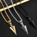 Sunnyheart Male Necklace Stainless Steel Spearhead Charm Male Necklace. 