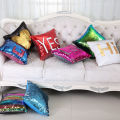 Sequin Magic Mermaid Color Changing Cushion Cover Home Decor Sofa Cushion Covers/ Throw Pillow Covers 16x16 Inches ( 40x40cm). 