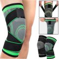 1PC Elastic Bandage Pressurized Knee Pads Knit Knee Support Protector Fitness Sport Running Muscle Pain Relief Joint Protective Gears. 