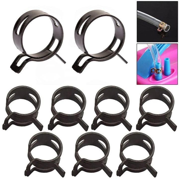 20Pcs/Lot New Tube Clamp Spring Clips for Fuel Oil Line Water Hose Pipe 5mm-27mm Fastener 65MN Manganese Steel Elastic Buckle Pipe Hoop