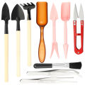 【StyleVoyager】10 PCS Gardening Tools Set Bonsai Miniature Shovel Rake Hand Tools Transplanting Succulent Planting Kit Garden Accessories. 