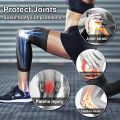 1PCS Long Knee Supporter, Lengthen Sports Knee Support Leg Protector Leggings Long Green Stripe Bandage Knee Pads Non Slip Knee Warm Guard Sleeve. 
