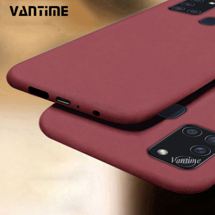 Vantime for Samsung Galaxy A21S Case Soft Sandstone Slim Matte Cover