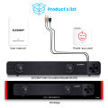 ELEGIANT Mini Wired Soundbar Stereo USB Powered Computer Speakers LED Light Volume Control With Mic for TV PC Tablets Desktop Projector. 