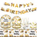Construction Party Disposable Tableware Birthday Party Decorations Kids Boy Engineering Vehicle Theme Party Supplies Baby Shower. 
