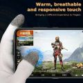 G1 Mobile Game PUBG Finger Gloves L1 R1 Gaming Accessories Sweatproof Breathable Anti-slip Touch Screen Silver Fiber Fingertips. 