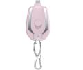 1500mAh Mini Power Emergency Pod,Keychain Portable Charger for IPhone or Type-c,Key Ring Cell Phone Charger,Ultra-Compact External Fast Charging Power Bank Battery Pack (Apple,Black+pink). 