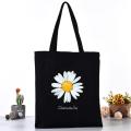 Contemporary Crossbody Bag Quirky Hand-carried Bag Printed Tote Bag Casual Shopping Bag Daisy Print Handbag. 