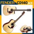 Fender CD-140SCE Spruce Solid Top | Rosewood Cutaway Dreadnought Electro Acoustic Guitar (Natural). 