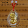 Wenefang 2025 New crystal dollar fortune pixiu pendant crystal inlaid 24K gold necklace creative gift lucky pendant. 