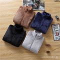 Jacket Men's Stand Collar Loose Thickened Coat Wide Men 2024 Double-Sided Korean Style Fleece Autumn and Winter Fleece-lined Polar Fleece ˆ. 