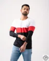 Long Sleeve T Shirt White,Red & Black -03 Tone Full Sleeve Men's T Shirt New Style Material 190GSM.. 