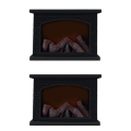 2X Electric Fireplace Lantern LED Flame Log Effect Rectangle Fire Place Lantern. 