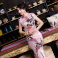 Yfashion Women Cotton Long Cheongsam Dress Multi-color Retro Classic Chinese Style Printing Cheongsam Large Size Slim Fit Dress. 