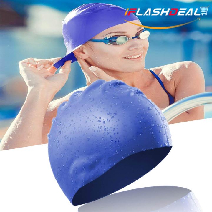 BestGO】 Swim Caps Adult Silicone Swimming Cap Swim Hat Durable