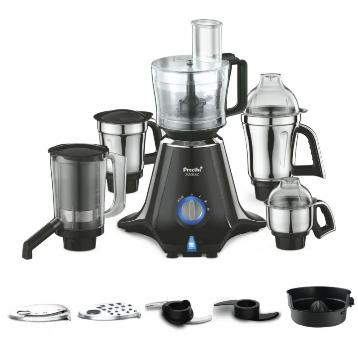Preethi - MG-218 Zodiac mixer grinder 750 watt Black/Light Grey 5 jars - 3 In 1