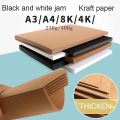 A3/A4/8K/4K 400g/230g Hard Cardboard Thick kraft Paper Student Kids Handmade Cutting Paper Kindergarten DIY Material. 