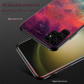 Biruiqu For Samsung Galaxy S24 S24+ S24 Plus S24 Ultra Shockproof Starry Colorful Tempered Glass Back Soft Silicone Edge Case Cover. 