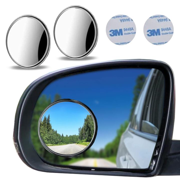 HDGSKBUA 2 Pack Blind Spot Mirror, 2" Round HD Glass Convex Rear View Mirrors 360 Wide Angle Side Universal Exterior Accessories Most Cars Suvs Trucks