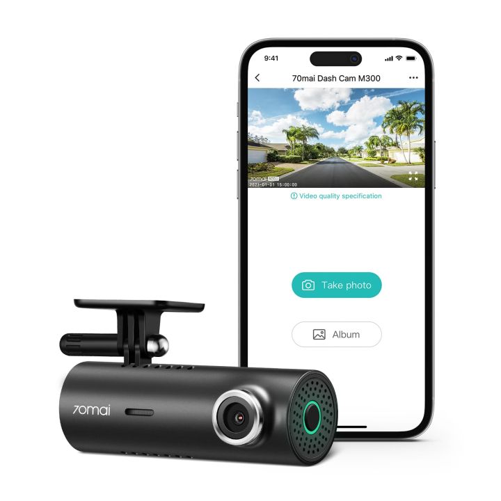 70mai M300 DashCam, 1.5K 1296P Full HD+, 3D-DNR, WDR, G-Sensor, Wi-Fi, App Playback & Share