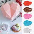 3D Diamond Heart Shape Silicone Mold Chocolate Cookie Sponge Mousse Mould Dessert Cake Decorating Tools. 