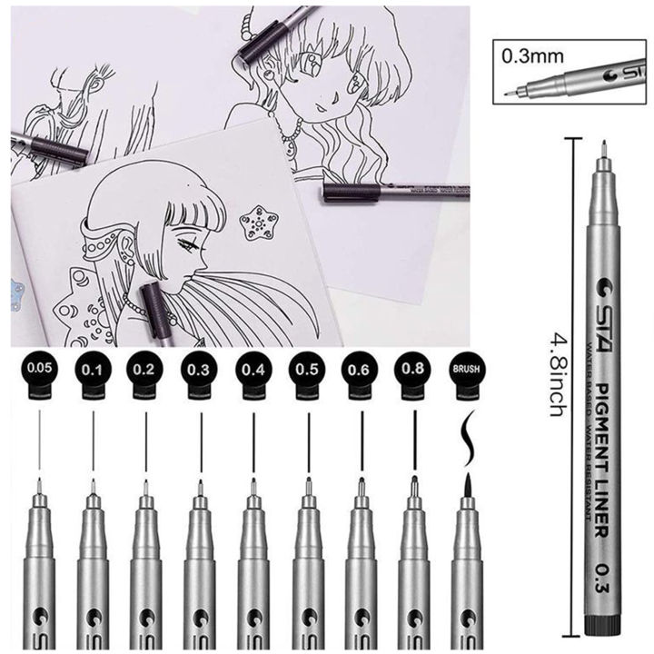 9%20Micro-Pen%20Precision%20Fineliner%20Waterproof%20Archival%20Ink%20Pens%20Fine%20Point%20Line%20Pen%20for%20Art%20Watercolor%20Sketching%20Anime%20Manga%20Office%20Documents%20Art%20Drawing%20Supplies%20-%20Image%205