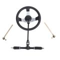 UTV Steering Wheel Assembly Kit Metal 300mm Enhanced Driving Experience Go Kart Steering Wheel Kit High Strength for 110cc 125cc 140cc 150cc Vehicles. 