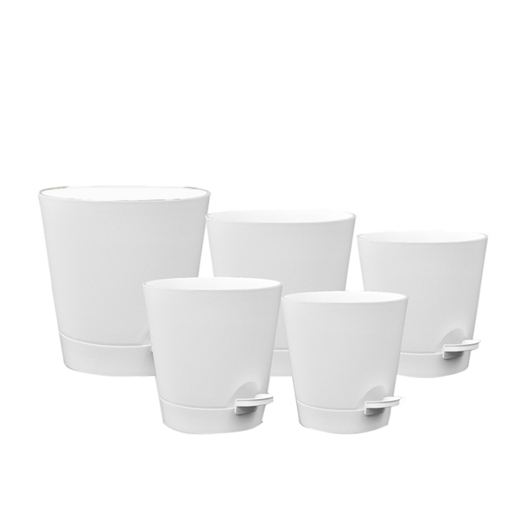 5 Pack 5 Inch Self Watering Pots for Indoor Plants, Flower Pots Planter ...