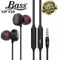 VJP V10 Stylish Music Earphones 10D Stereo Heavy Bass Hands Free Wired Headphone Earphone with Microphone headset. 