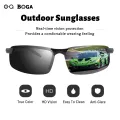 OQ BOGA 1 Piece Unisex Outdoor Anti-UV Black Oval Frame Sunglasses Men Women Eye Protection Half Rim Sun Glasses UV400. 
