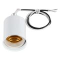 4X E27 Ceramic Screw Base Round LED Light Bulb Lamp Socket Holder Adapter Metal Lamp Holder with Wire White. 