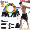 11 Pcs Exercise Resistance Bands Set Indoor Gym Strength Fitness Equipment Tube Workout Body. 
