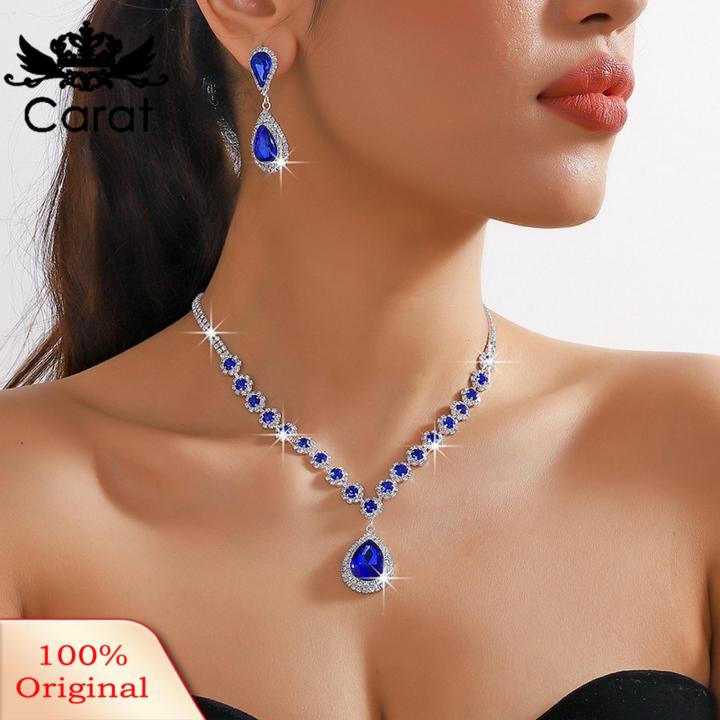 Carat%20Faux%20Crystal%20Jewelry%20Set%20Sparkling%20Waterdrop%20Crystal%20Choker%20Necklace%20Earrings%20Set%20for%20Women%202pcs/set%20Wedding%20Jewelry%20Women%20Wedding%20Jewelry%20Set%20-%20Image%205