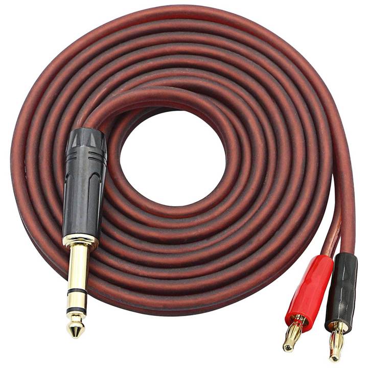 6.35mm 1/4 to Banana Plug Speaker Cable, 6.35mm 3 Pole Speaker