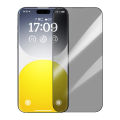 Baseus Diamond Series for iPhone 15 Plus Full-Coverage Privacy Protection Tempered Glass Screen Protector, Clear (Pack of 1, with cleaning kit and EasyStick installation tool). 