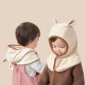 Warm Cute Ears Baby Hat Scarf Set Integrated Windproof Ear Protection Hat Polar Fleece Coldproof Newborn Beanie Caps Gift. 