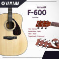 Yamaha F-600, 6-Strings Full Size Acoustic Guitar, Natural. 