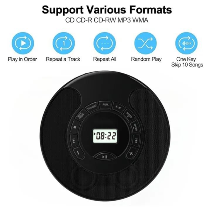 New%20Portable%20CD%20Player%20,Dual%20Bluetooth%20Model,USB%20Player,Dual%20Stereo%20Speakers,A-B%20Repeat,AUX%20,Play%20Speed%20Control%20Black%20-%20Image%205