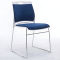 PREMIUM STACKABLE BLUE ARMLESS CHAIR - Conference Visitor Training Room Reception Office Breathable Desk Chair with Lumbar Support Ergonomic. 