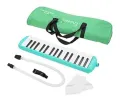 Gravier 32 Keys Melodica Made in indonesia with Soft Case 1 year warranty - Blue, pink, Green (13 Black Keys) Double Tubes Mouthpiece Air Piano Keyboard Musical Instrument with Carrying Bag - Blue indonesian melodica. 