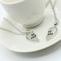 Unisex 2 Pcs BFF Necklace Women Crystal Heart Pendant Best Friend Letter Necklace Fashion Couple Necklace Men Friendship Jewelry. 