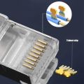 RJ45 Shielded Connector CAT7 CAT6 CAT5e not Pass Through Modular Plug Network Gold Plated Ethernet Cable End 8P8C Crimp End. 